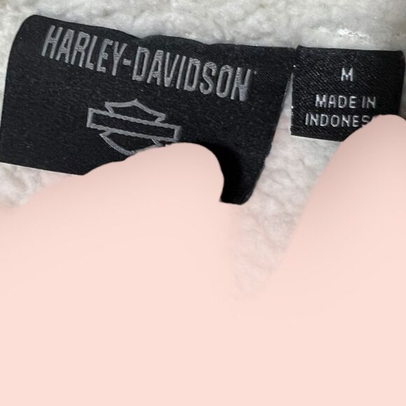 Harley-Davidson Gray zip up Sherpa Hoodie with Logo - Picture 7 of 10